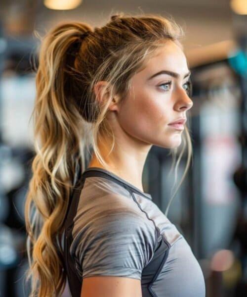 High Ponytail for Long Hair for Gym