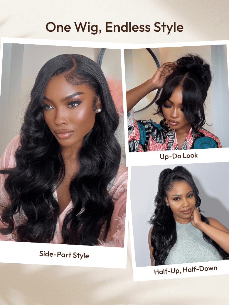 UNice 13x4 Pre-Everything™ HD Lace & Transparent Lace Front Pull And Go 3D Body Wave Wig Real Ear To Ear With Invisi Drawstring Wig