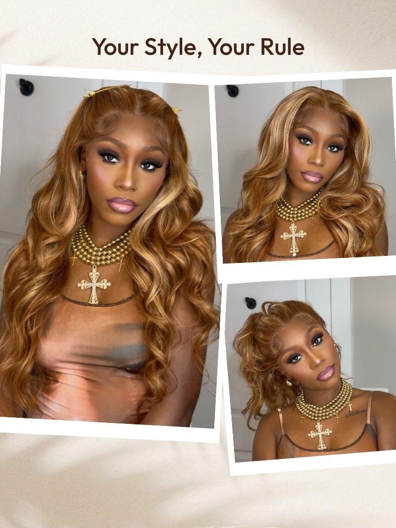 UNice Bye-Bye Knots Wig Pre-Cut 7x5 Glueless Lace & 13x4 Pre Everything Honey Blonde Body Wave Wig