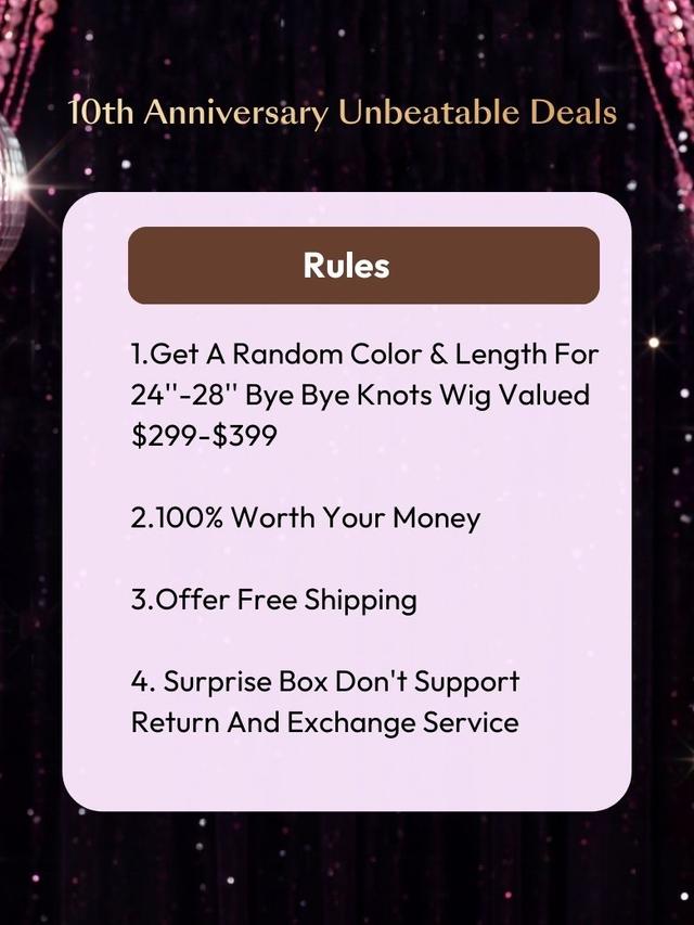 UNICE $79 Surprise Box Randomly Get 24''-28'' 7x5 Bye Bye Knots Value $299-$399