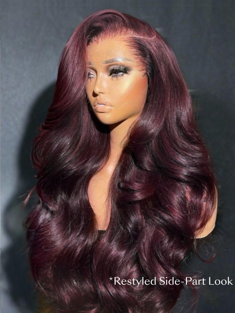 UNice 7x5 Bye-Bye Knots™ & 13x4 Pre-Everything™ Lace Frontal Purple Black Cherry Layered Straight & Loose Wave With Invisi Drawstring Wig