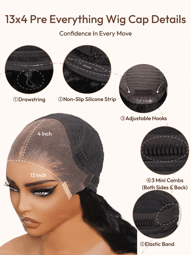 UNice 13x4 Pre-Everything™ Transparent Lace & HD Lace Front Pull And Go 3D Body Wave Wig Real Ear To Ear With Invisi Drawstring Wig