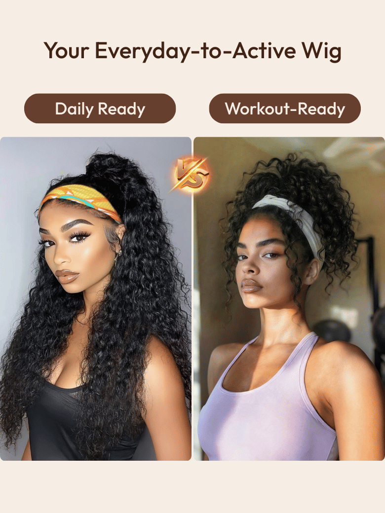 UNice Headband Wig Water Wave Glueless for Healthcare Workers | Comfortable, Secure, and Effortless All-Day Wear for Busy Shifts