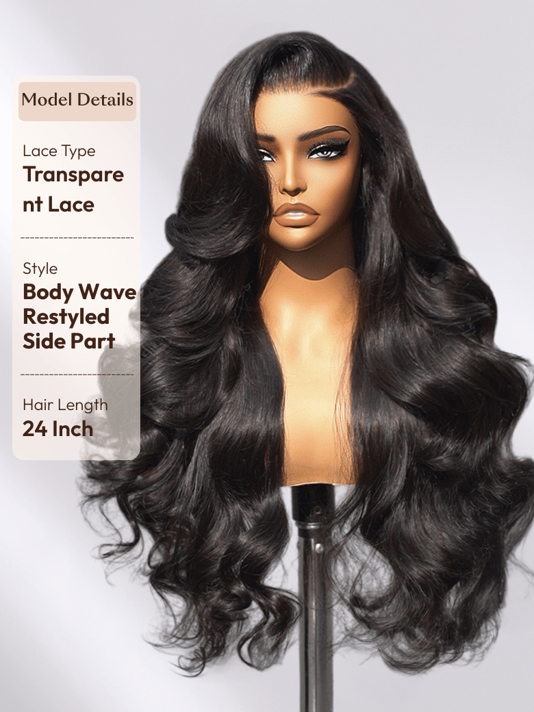 UNice 13x4 Pre-Everything™ Transparent Lace Front 3D Body Wave Wig Real Ear To Ear With Invisi Drawstring Wig Lace Fit Better