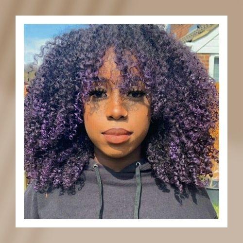 Curly Hair with Purple Highlights