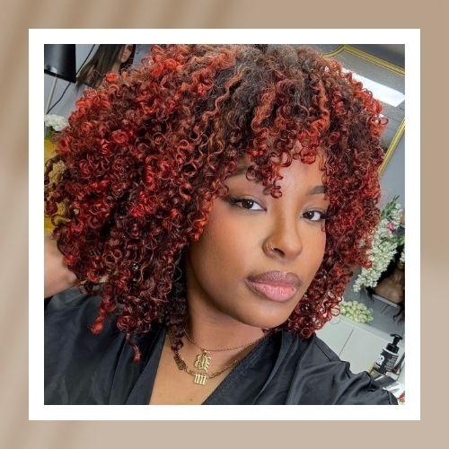 Red Highlights Curly Hair