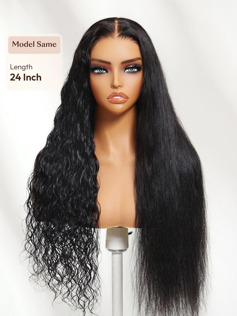 UNice Bye Bye Slip™ Wet and Wavy 2-in-1 Straight to Water Wave Human Hair Wig WIith Invisi Drawstring