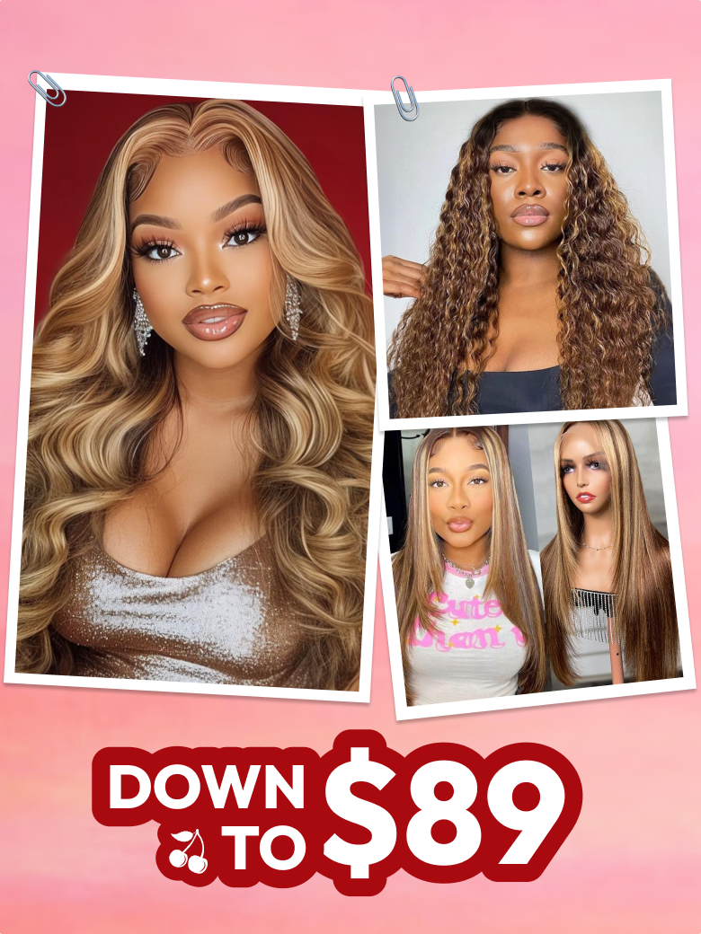 150%-250% Density 7x5/13x4 Glueless Lace Honey Blonde Body Wave/Layer Straight/Curly Wig With Bleached Clean Knots