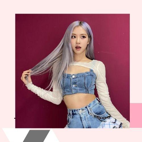 rose blackpink purple hair