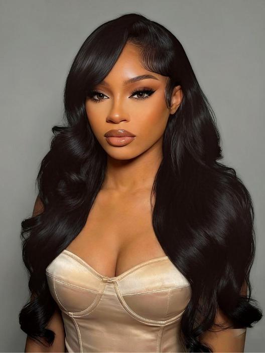 UNice 13x6 Invisible Lace Body Wave Pre Everything Wig with Invisi Drawstring Natural Black