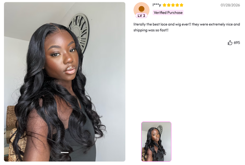 unice 3D Body Wave Wig
