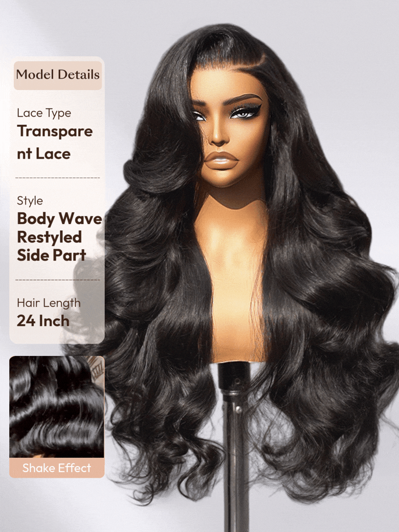 UNice 13x4 Pre-Everything™ Transparent Lace Front 3D Body Wave Wig Real Ear To Ear With Invisi Drawstring Wig Lace Fit Better