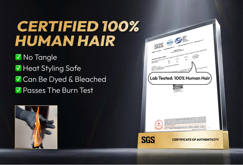 SGS 100% human hair certified