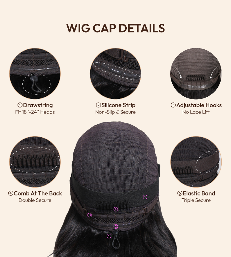 unice no slip glueless wig cap details