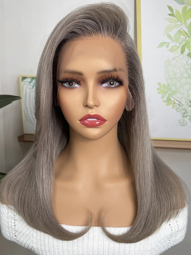 [Limited Quantiy] UNice Silver Grey 13x4 Lace Front Straight Free Part with Side Wavy Bob Wig