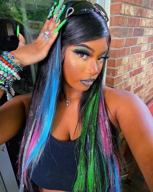 Mardi Gras Colored Hair