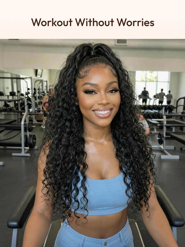 UNice 7x5 Bye-Bye Slip™ & 13x4 HD Lace Put On And Go Glueless Water Wave Wig With Secure Silicone Strips and Drawstring With Baby Hair