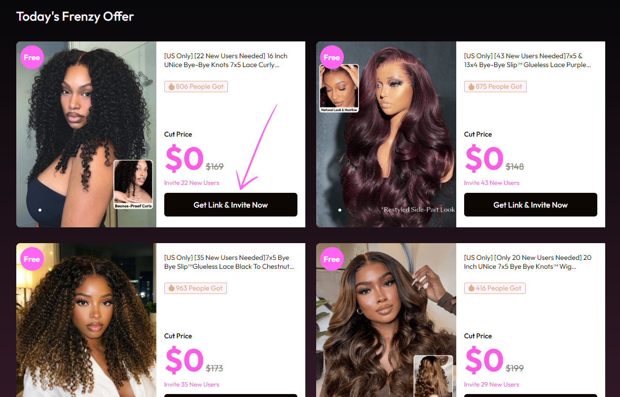 how to get free wig step 1