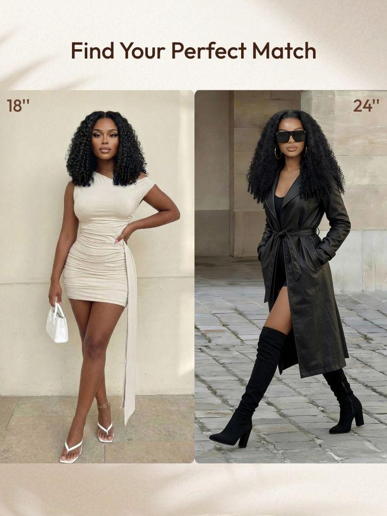 UNice Bye-Bye Slip 7x5 Lace & 13x4 Pre-Everything Curly Texture Premium Hair Drawstring Wig With Finger Coil Ends