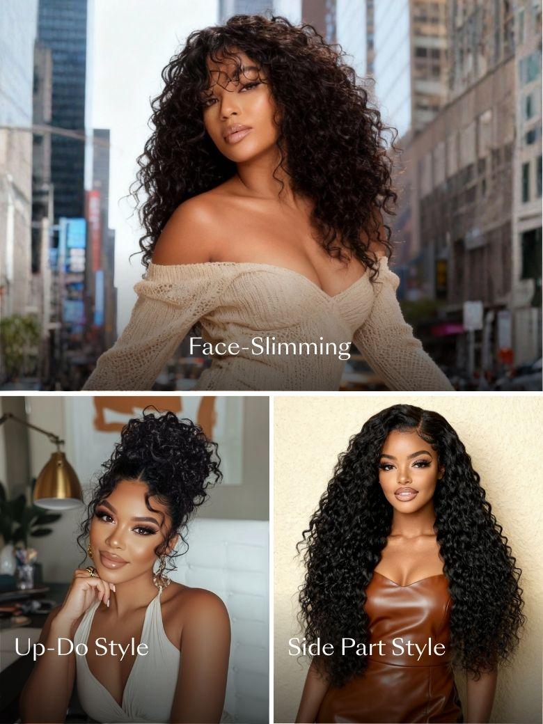 UNice 7x5 Bye-Bye Knots™ & 13x4 HD Lace Put On And Go Glueless Water Wave Grip Wig With Secure Silicone Strips and Drawstring With Baby Hair