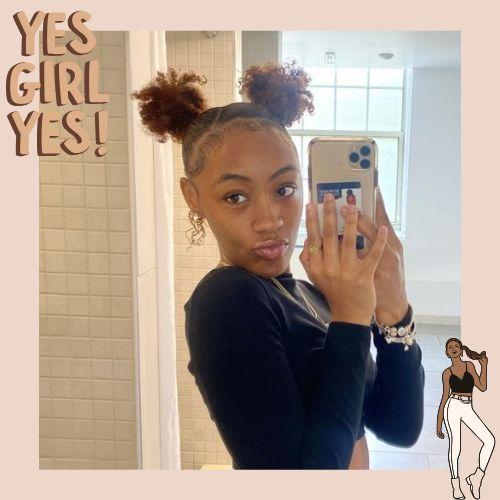 Space Buns gym hairstyle