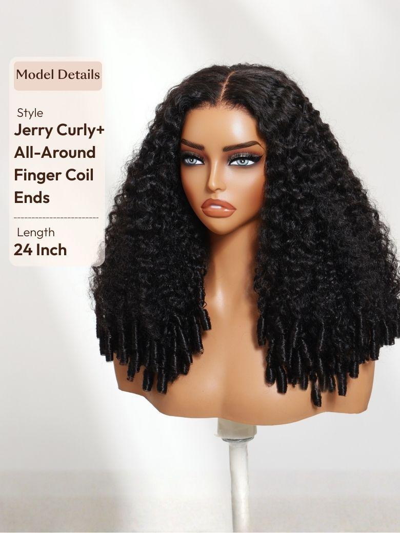 UNice Bye-Bye Slip 7x5 Lace & 13x4 Pre-Everything Curly Texture Premium Hair Drawstring Wig With Finger Coil Ends