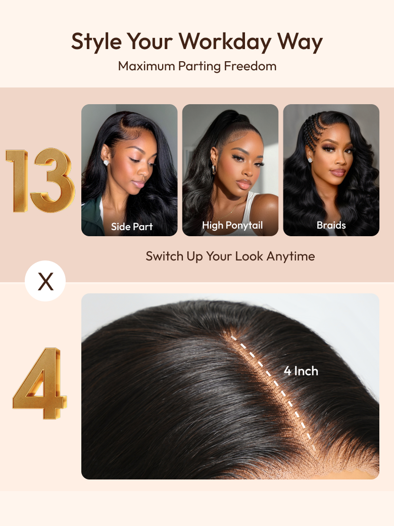 13x4 HD Lace Pre-Everything™ Body Wave Wig – Pull & Go Fit Ear-to-Ear with Invisi Drawstring