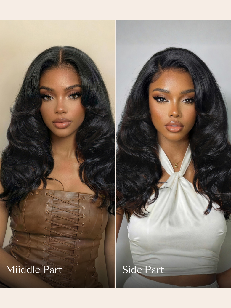 UNice Butterfly Cut 180% Density 100% Human Hair Bye-Bye Knots™ 7x5 Lace Body Curls Wig with Feathered Layers & Invisi Drawstring