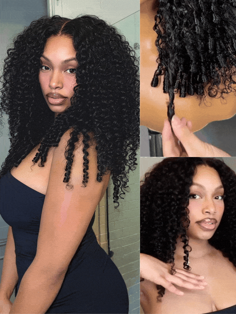 UNice Bye-Bye Knots 7x5 Lace Curly Texture Wig With Finger Coil Ends