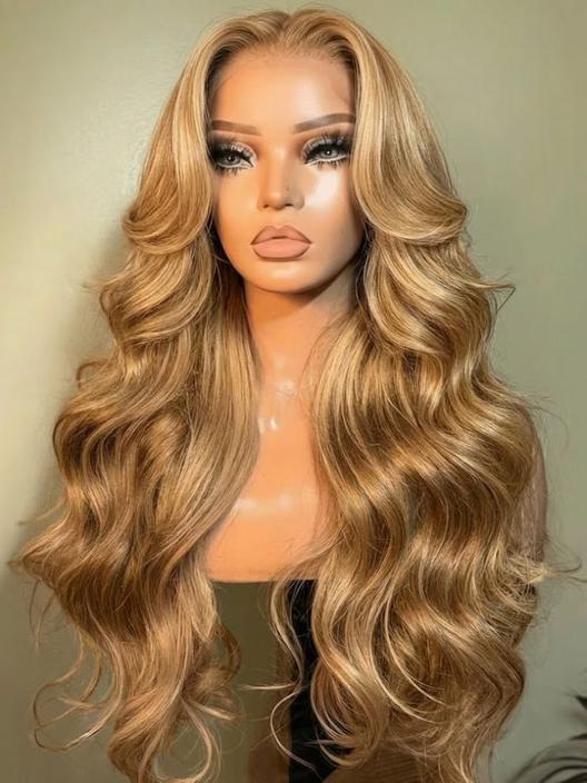 7x5 Bye-Bye Knots & 13x4 Bye Bye Slip Wig With Drawstring Pre-Cut Glueless Lace Honey Blonde Body Wave Wig