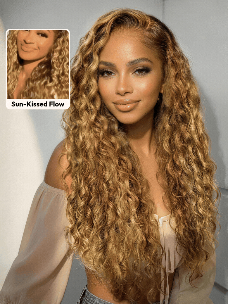 UNice 13x4 Pre-Everything™ Wig With Loose Wave Face-Framing Layers And Side-Swept Bangs