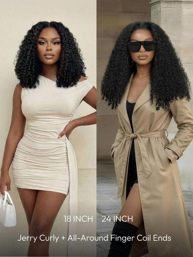 UNice Bye-Bye Slip 7x5 Lace & 13x4 Pre-Everything Curly Texture Premium Hair Drawstring Wig With Finger Coil Ends