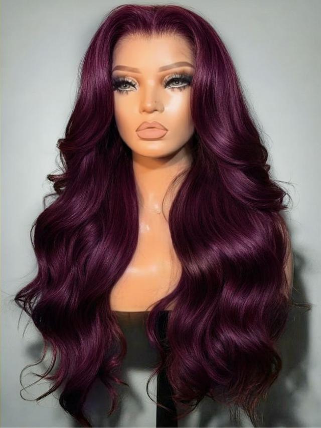 UNice 7x5 Bye-Bye Knots™ & 13x4 Pre-Everything™ Lace Frontal Purple Black Cherry Layered Straight & Loose Wave With Invisi Drawstring Wig