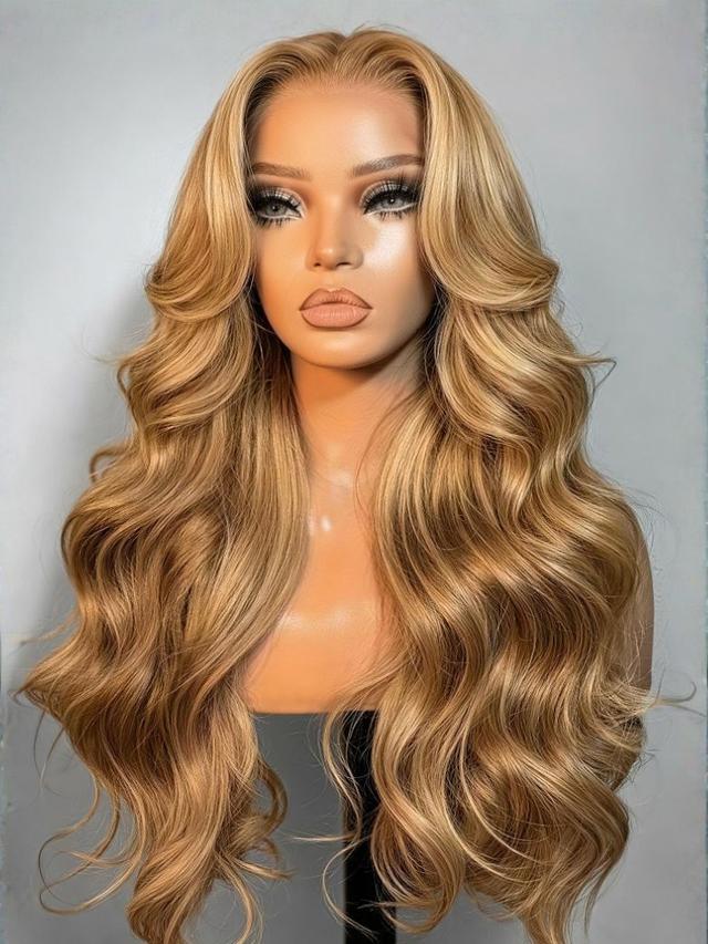 7x5 Bye-Bye Knots & 13x4 Bye Bye Slip Wig With Drawstring Pre-Cut Glueless Lace Honey Blonde Body Wave Wig