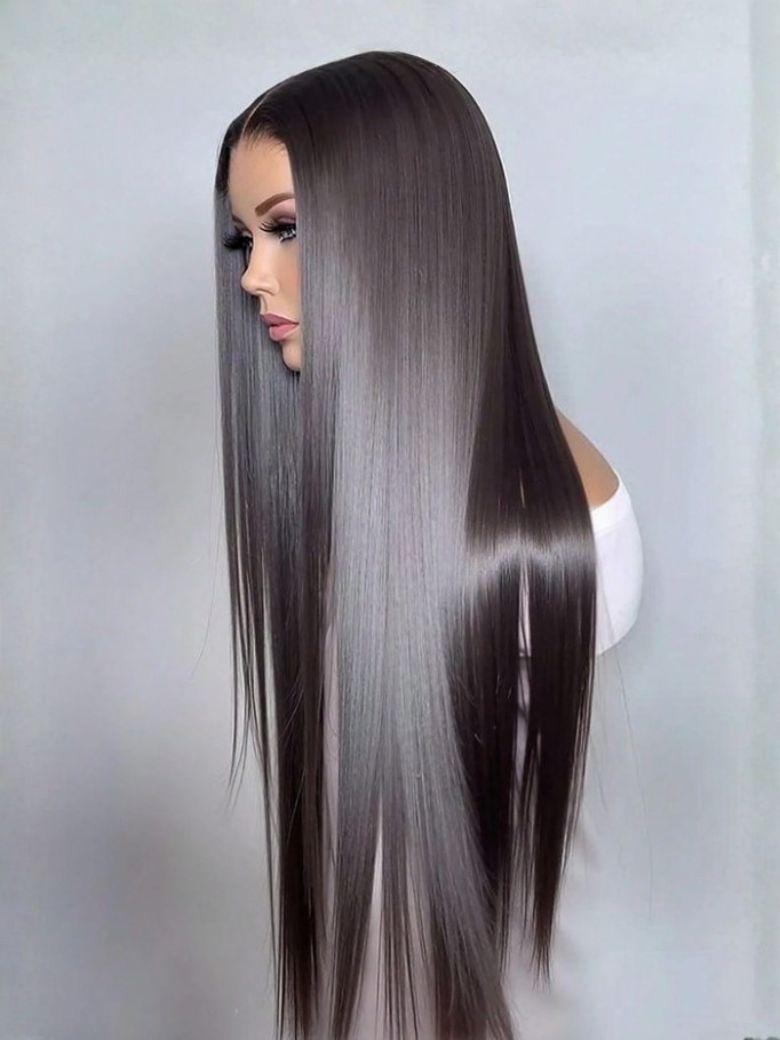 UNice 13x4 Pre Everything Glueless Lace Black Straight Bleached Knots Drawstring Wig No Baby Hair 150% Density