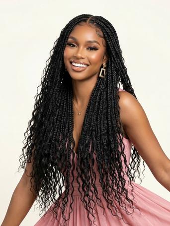 UNice Feather Crochet Human Hair Black Water Wave Micro Ring Loop Hook & Slay