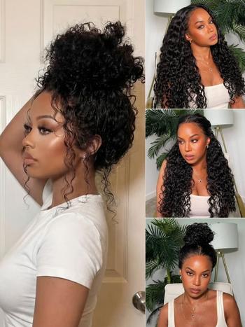 UNice 7x5 Bye-Bye Slip™ & 13x4 HD Lace Put On And Go Glueless Water Wave Drawstring Wig