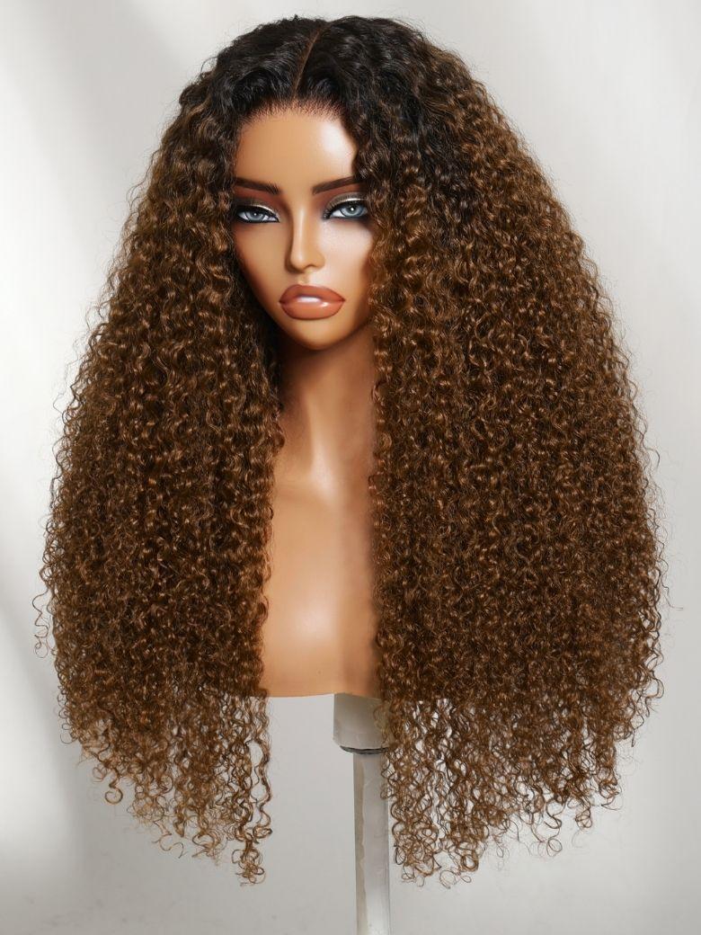 UNice 7x5 Bye-Bye Knots™ & 13x4 Pre-Everything™ Lace Frontal Pull And Go Black Fluffy Natural Loose Wave Curtain Bangs Wig with Free Ear Tape