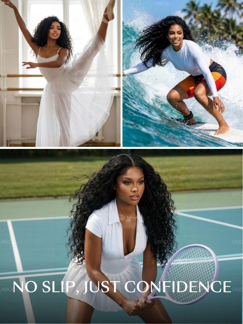 UNice 7x5 Bye-Bye Slip™ Put On And Go Glueless Water Wave Drawstring Wig