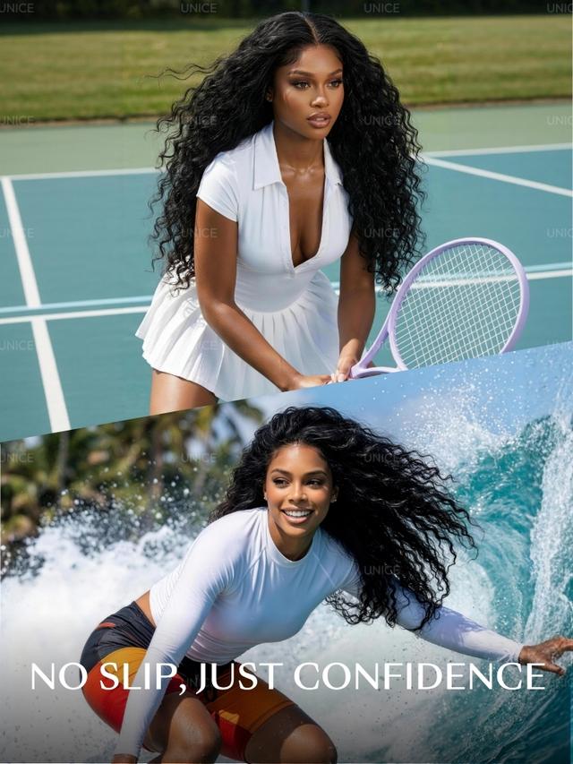 UNice 7x5 Bye-Bye Slip™ Put On And Go Glueless Water Wave Drawstring Wig