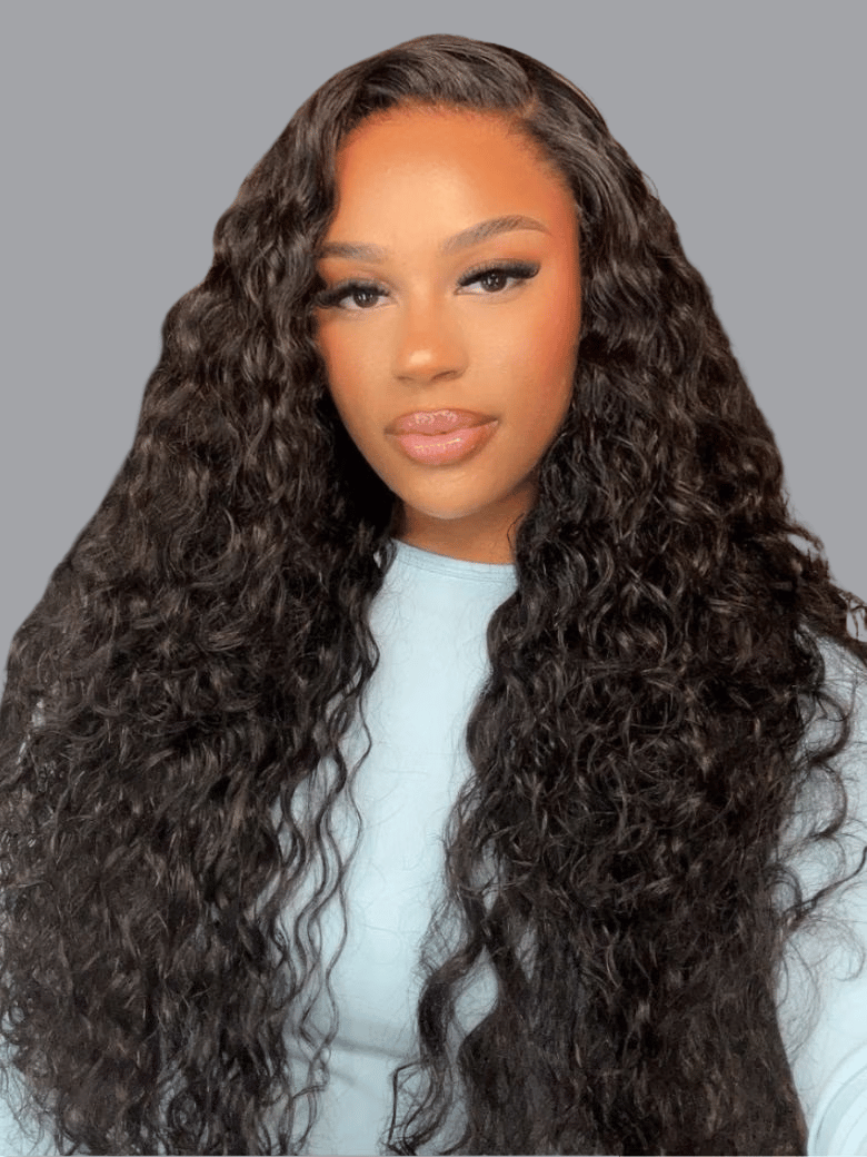 UNice 13x4 HD Lace Frontal 250% Density Raw Human Hair Water Wave 200% Density Wig