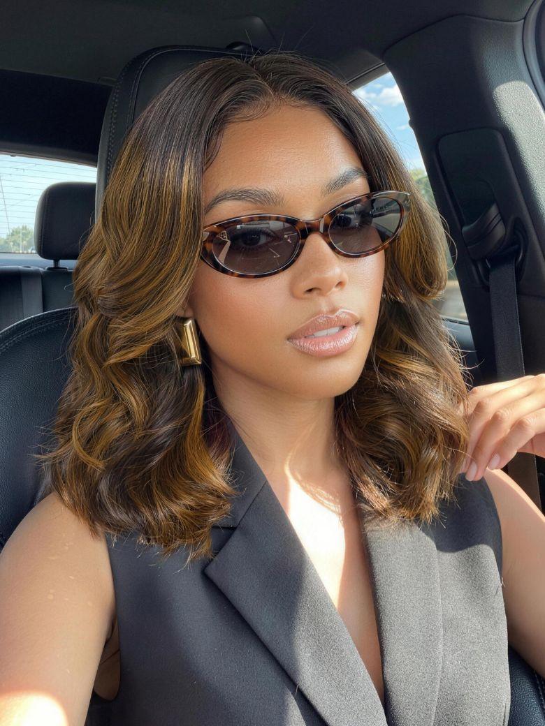 UNice 7x5 Bye Bye Slip™ Lace Balayage Highlights Body Wave Bob Wig with Invisi Drawstring