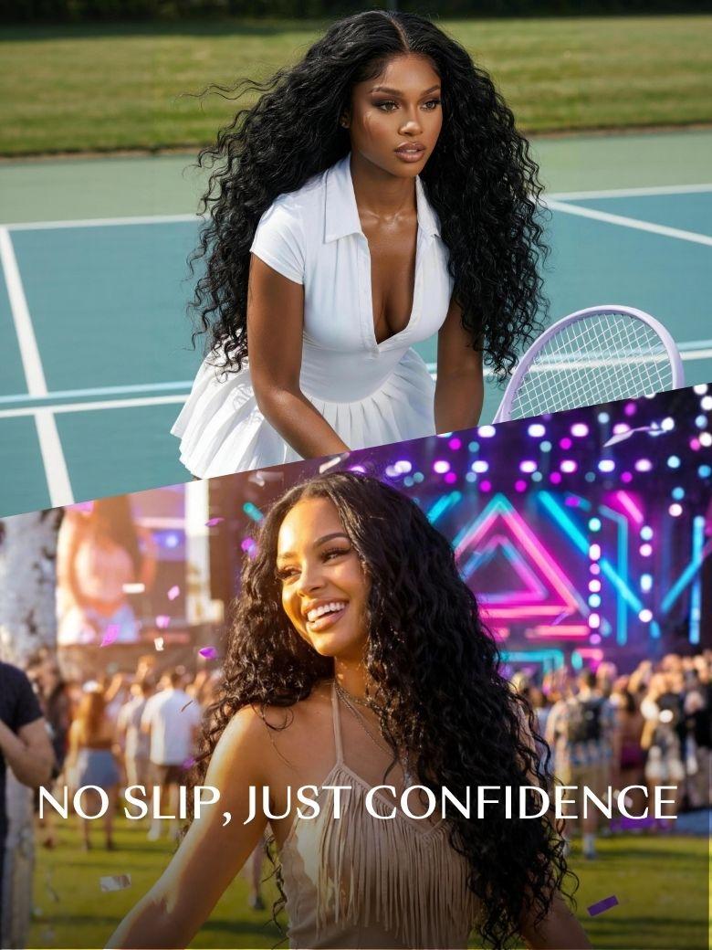 UNice 7x5 Bye-Bye Slip™ Put On And Go Glueless Water Wave Drawstring Wig