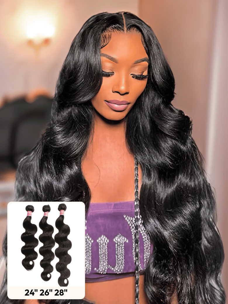 [ $100 OFF ] 3 Pcs Brazilian Body Wave Bundles – Full Install Ready, 100% Virgin Soft Human Hair Easy to Blend