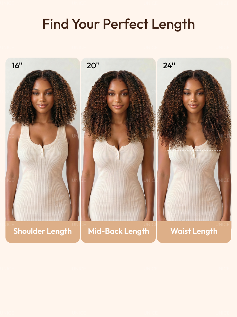 7x5 Bye Bye Slip™ Glueless Lace Black to Chestnut Brown Ombre Burmese Curly With Finger Coil Ends Wig-Put On & Go With Invisi Drawstring