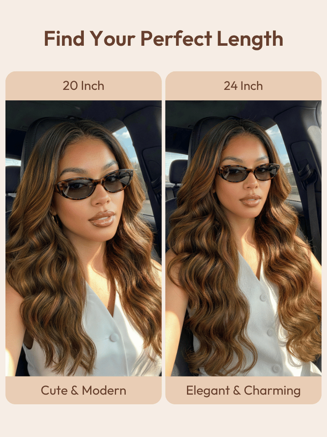 7x5 Bye Bye Slip™ Balayage Highlight Body Wave & Curtain Bangs Wig – Glueless Lace Pull & Go with Invisi Drawstring
