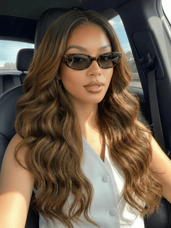 7x5 Bye Bye Slip™ Balayage Highlight Body Wave & Curtain Bangs Wig – Glueless Lace Pull & Go with Invisi Drawstring