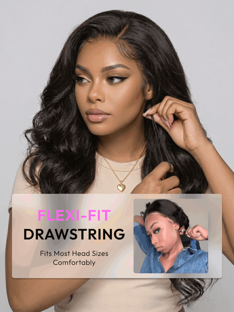 13x4 HD Lace Bye-Bye Slip Body Wave Wig – Pull & Go Fit Ear-to-Ear with Invisi Drawstring