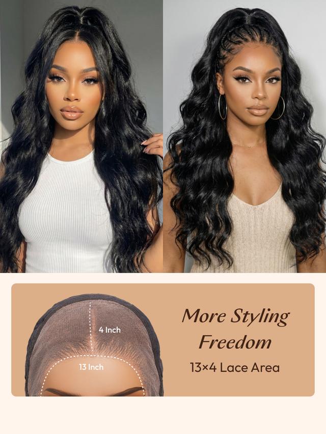 13x4 HD Lace Bye-Bye Slip Body Wave Wig – Pull & Go Fit Ear-to-Ear with Invisi Drawstring