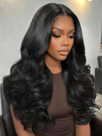 UNice 7x5 Bye Bye Slip™ Lace Black Glueless Layered Blowout Wig with Flipped Ends with Invisi Drawstring